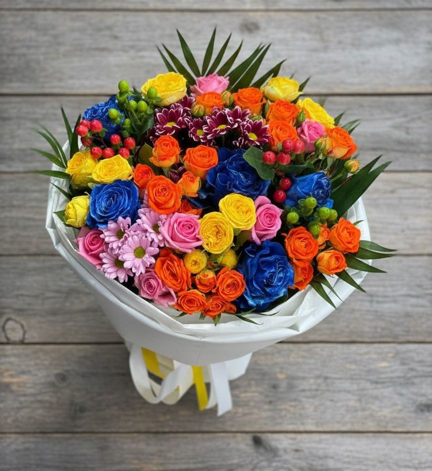 Букет цветов из: Розы и Хризантемы в Прохладном