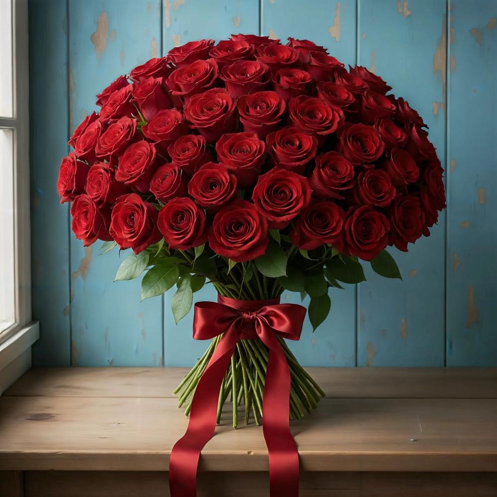 Букет Красные розы Блэк Меджик в Прохладном