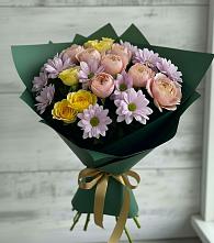 Букет цветов из:  Хризантемы и Розы в Прохладном