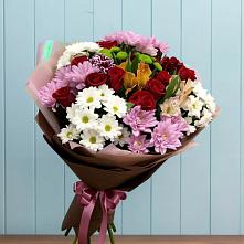 Букет цветов из:  Розы, Хризантемы и Альстромерии в Прохладном