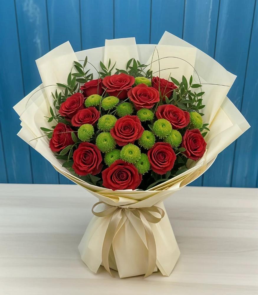 Букет цветов из: Розы и Хризантемы в Прохладном